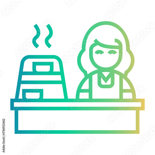 food courts Line Gradient Icon