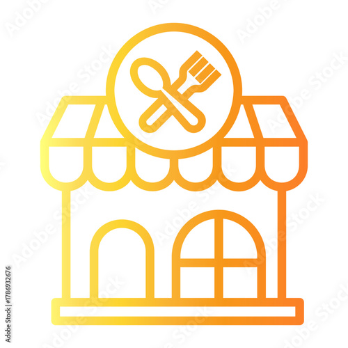 food courts Line Gradient Icon