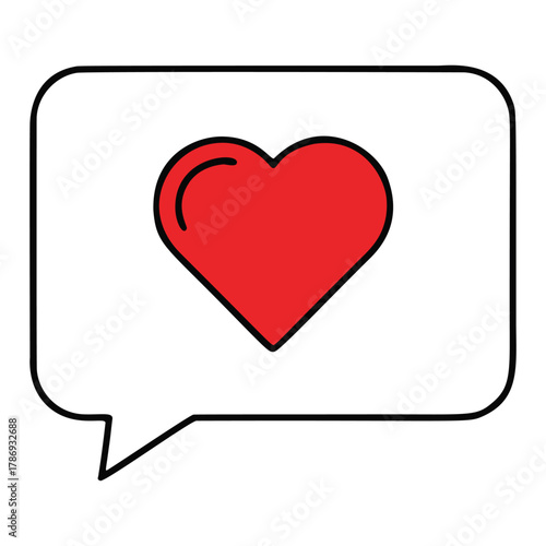 Valentine theme communication icon with a heart in a chat bubble vector