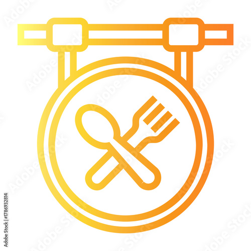 food courts Line Gradient Icon