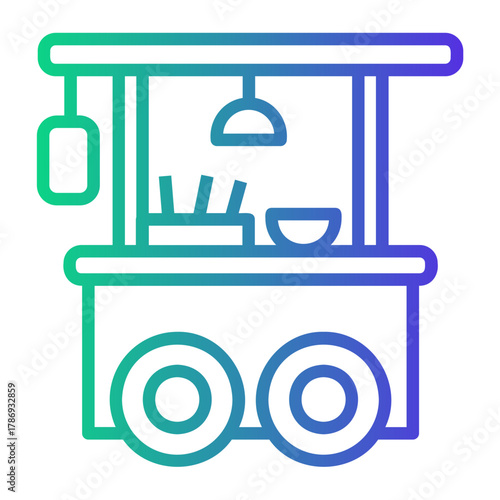food courts Line Gradient Icon