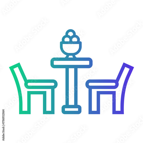 food courts Line Gradient Icon