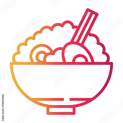 food courts Line Gradient Icon