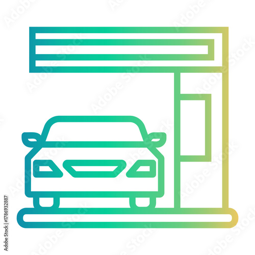 food courts Line Gradient Icon