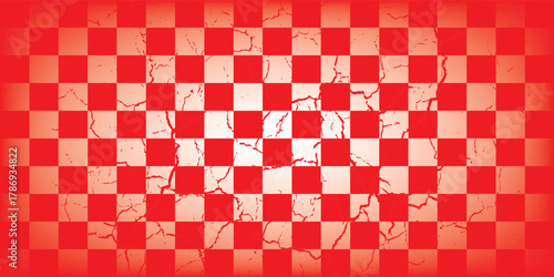 Red and white lattice vector illustration alternating into square shape medium size. eps 10