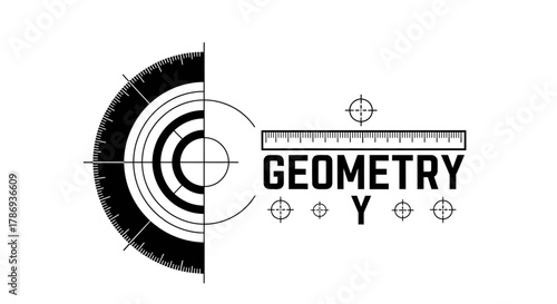 Modern geometry design with ruler and targets for precision