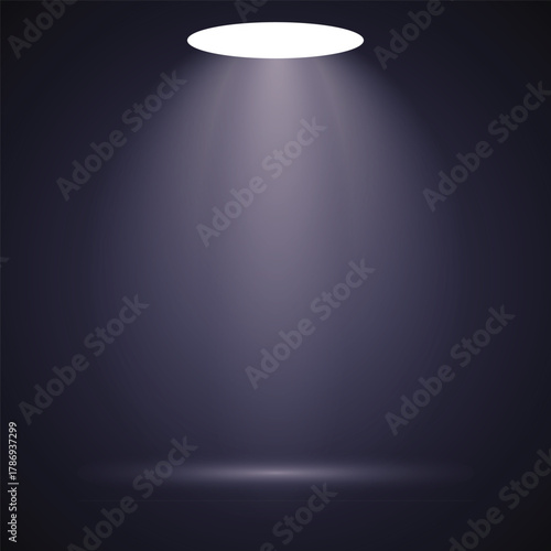 Dramatic Spotlight Stage Light Dark Empty Presentation with vector illustration