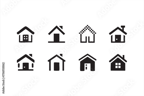 House and building vector symbols for real estate and residential projects