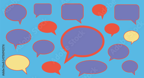 Vibrant speech bubbles ready for your message bright and colorful