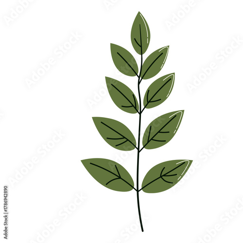 Deep green leaf group with subtle shadows, ideal for luxury, dramatic, or jungle-themed interior and layout designs.