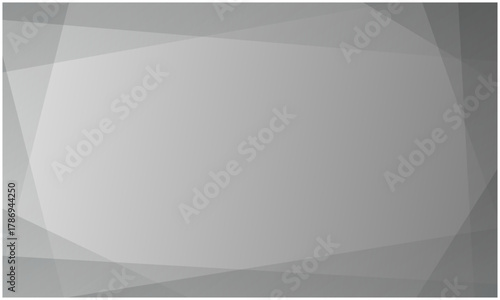 グレーのグラデーションに、透け感のある幾何学ポリゴンを重ねたシンプルな抽象フレーム素材	