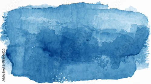 This is a beautiful watercolor blue stain on a white background, perfect for adding a touch of artistic flair to any design project or creative endeavor.