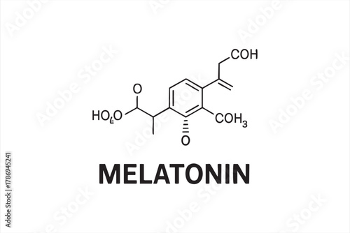 Melatonin molecule chemical structure vector for science and education design