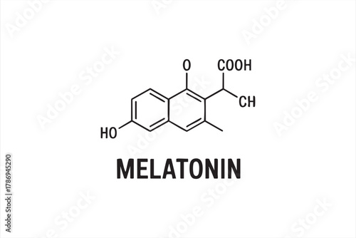 Hormone and sleep regulation compound diagram for biology and health graphics
