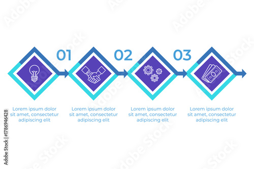 Infographic illustrating step-by-step process, highlighting key actions including generating ideas, collaborating, and implementing solutions, using simple icons and clear design