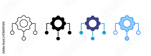 Algorithm icon set multiple style collection