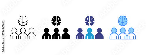 Brainstorm icon set multiple style collection