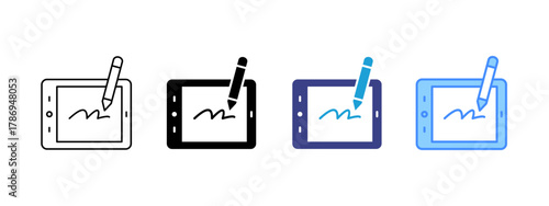 Graphic Tablet icon set multiple style collection