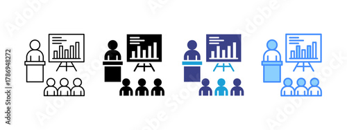 Presentation icon set multiple style collection