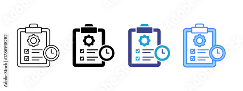 Plan icon set multiple style collection