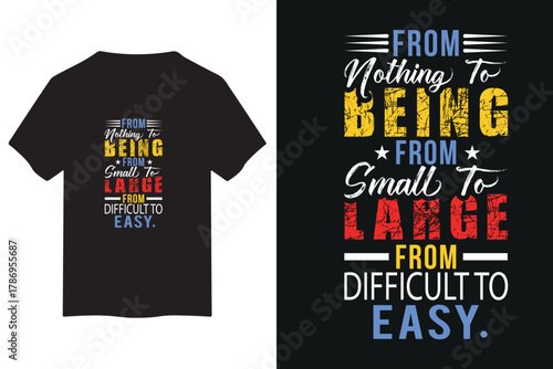 Black t shirt mockup featuring motivational typography design with inspiring message