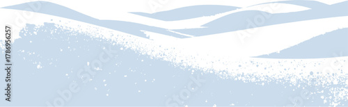 Abstract vector illustration of snow dunes in winter, featuring a serene and peaceful landscape with soft, muted colors and a minimalist design.