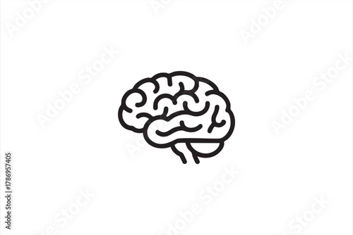 Mind and intelligence outline icon representing creativity and mental health concepts