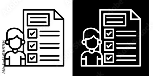 Assignment  Icon Set White Style Collection