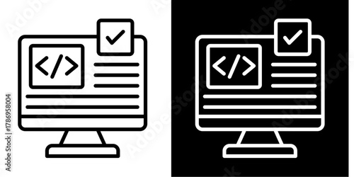 Coding  Icon Set White Style Collection