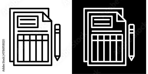 Content  Icon Set White Style Collection