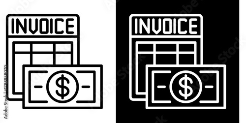 Invoice  Icon Set White Style Collection