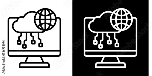 Network  Icon Set White Style Collection