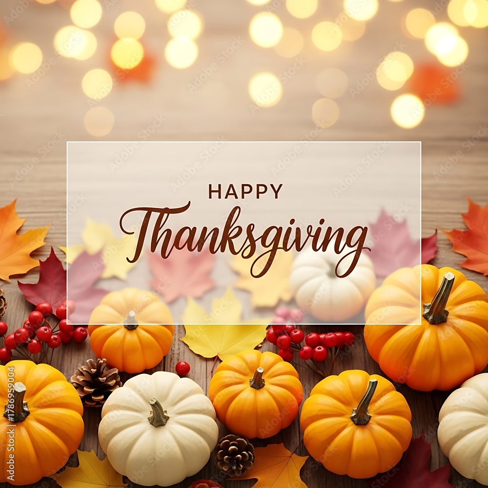 Naklejka premium Happy Thanksgiving Day! 2025 ThaknsGiving | 27 November