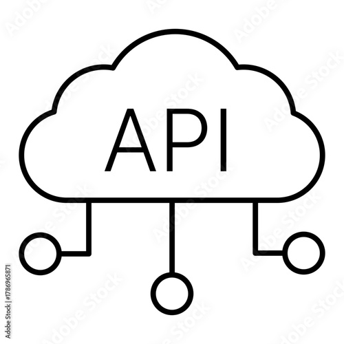 API connection line icon with editable stroke