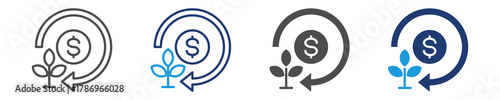 investment returns icon set multiple style