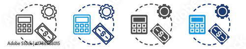 wages control icon set multiple style