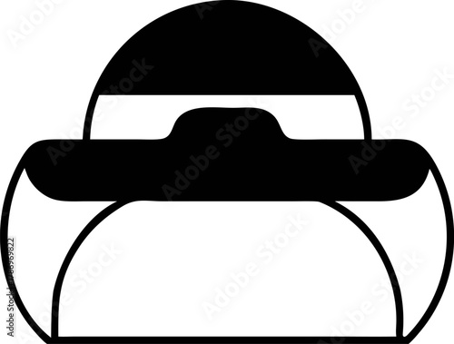 Minimalist furniture icon for a wardrobe with drawers and double doors, symbolizing storage and organization for home or closet design concepts