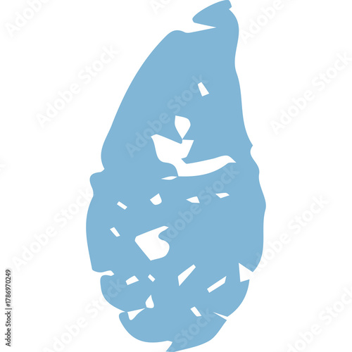 Abstract Blue Shape On White Background Isolated