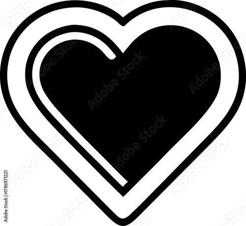 Heart Symbol, Graphic Design, Digital Artwork, Vector Illustration, Modern Style, Minimalistic Viewpoint, Conceptual Art