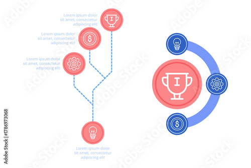 Infographic set illustrating key concepts in infographic design, highlighting important elements and their relationships in clear, organized manner for better understanding
