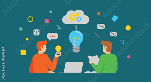 Brainstorming collaboration creative team innovation lightbulb idea
