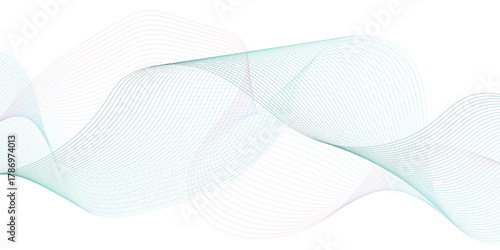 Abstract sound visualization data. Digital structure of the wave flow of luminous particles vector illustration