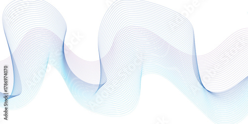 Dynamic blue line wave isolated on transparent background. Abstract sound visualization data. Vector illustration.