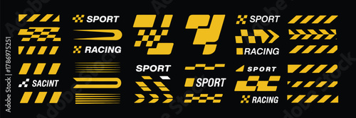 Car modification graphics, sport decals, racing stripes, tuning strips, and vector stickers for motorsport cars