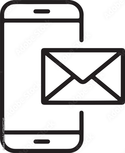 Smartphone with an incoming email notification icon