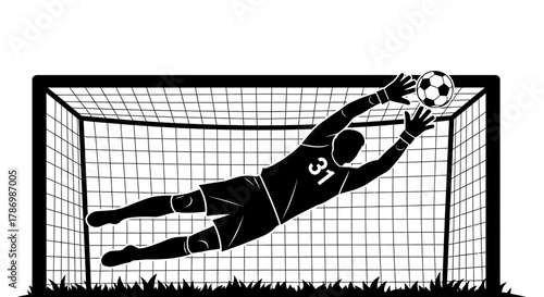 silhouette of a soccer player n motion who is revoking the ball 