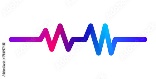 Abstract heartbeat line with gradient color