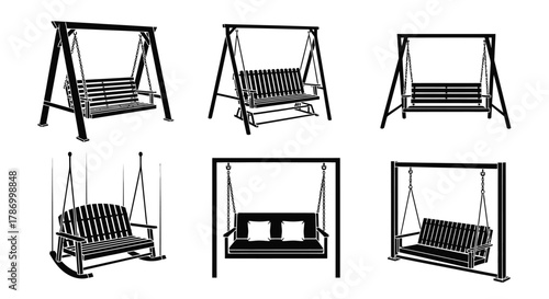 Relaxing porch swings offer outdoor comfort and a touch of elegance