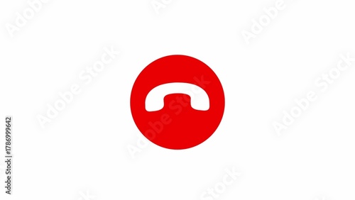Red Call Button mobile phone screen concept illustration icon.