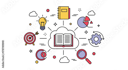 Business strategy knowledge learning and development vector design